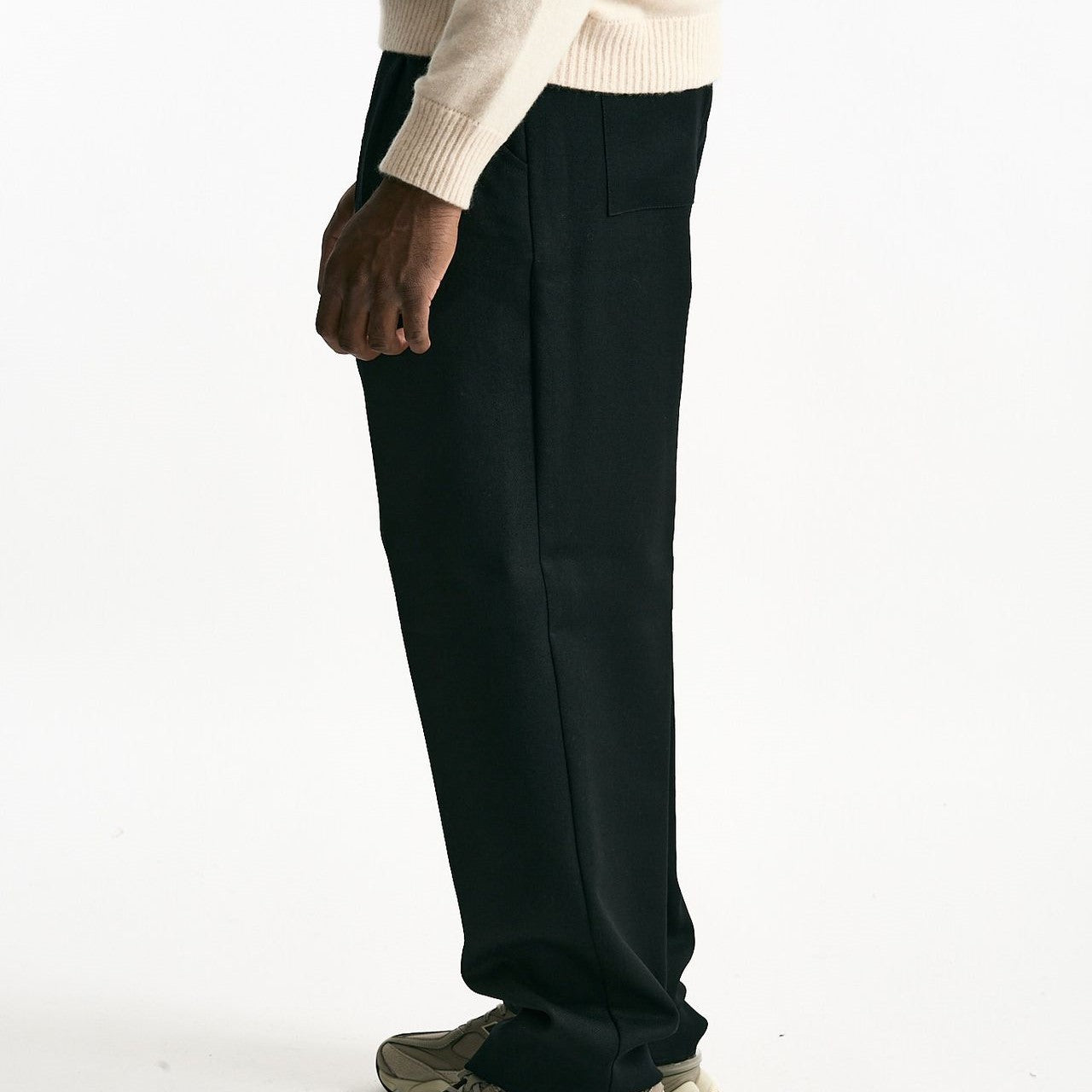 Pantalone in lana ferma nero men Laneus - 8