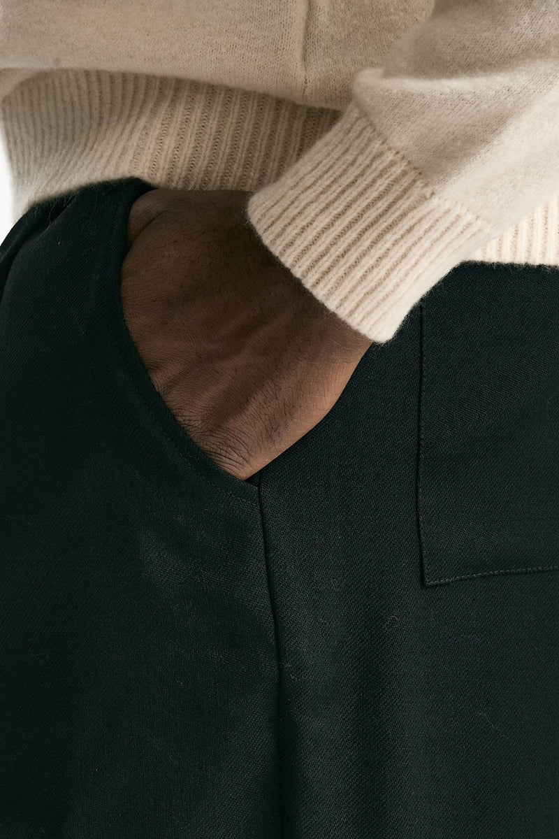 Pantalone in lana ferma nero men Laneus - 7