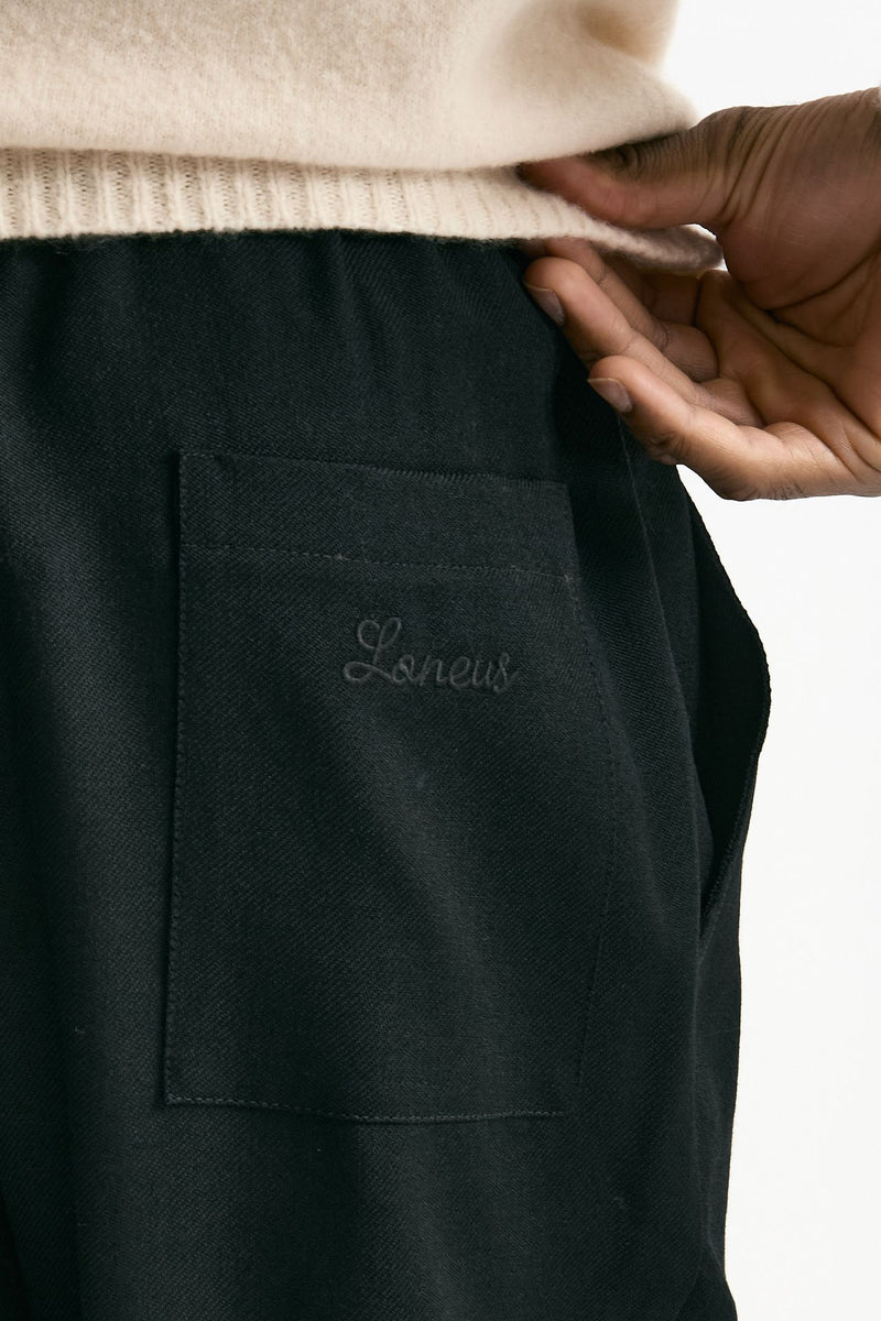 Pantalone in lana ferma nero men Laneus - 5