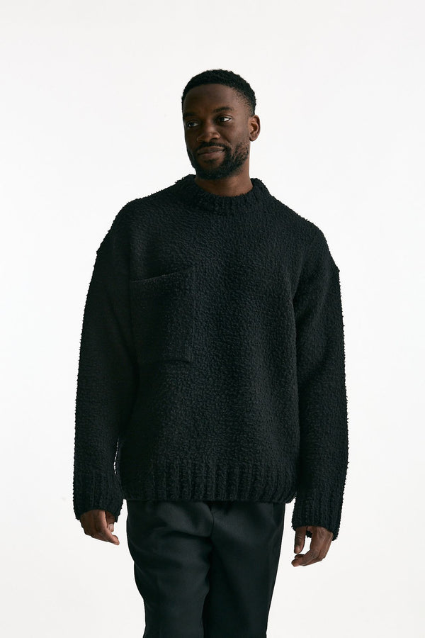 Maglia lana casentino nero men Laneus