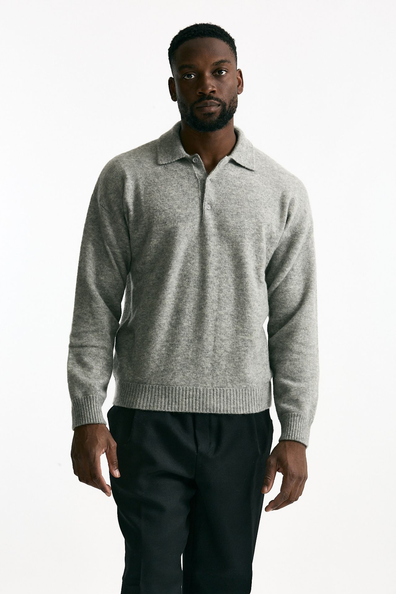 Polo cashmere grigio men Laneus - 2