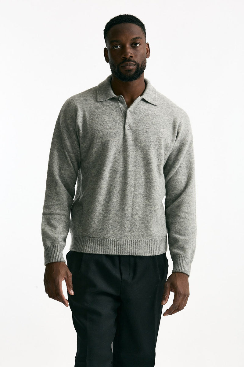 Polo cashmere grigio men Laneus - 2