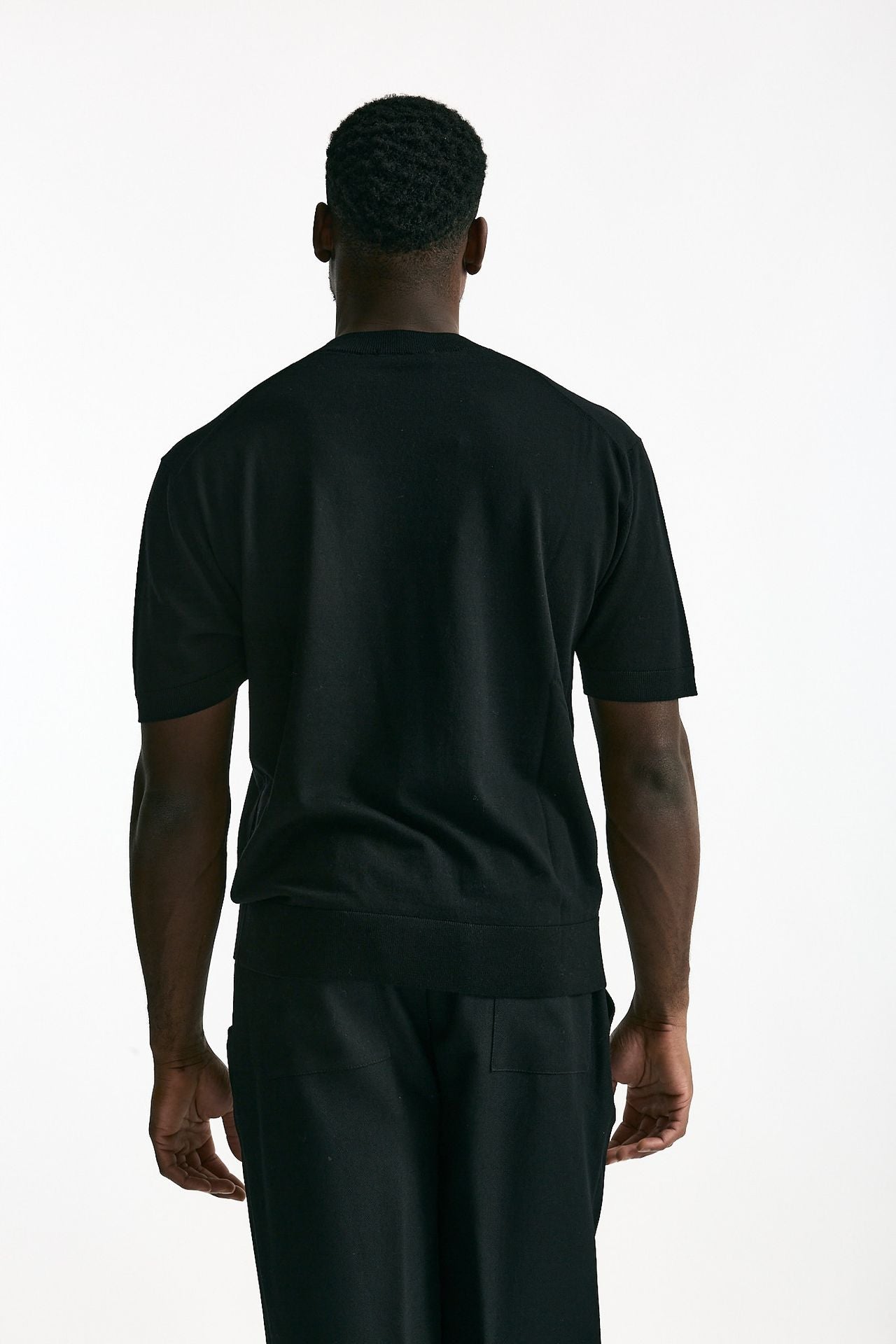 T-shirt lana e cashmere nero men Laneus - 3