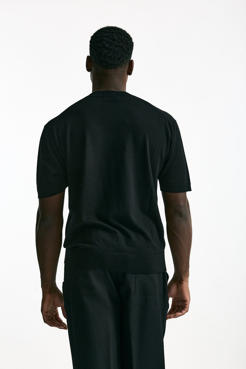 T-shirt lana e cashmere nero men Laneus - 3