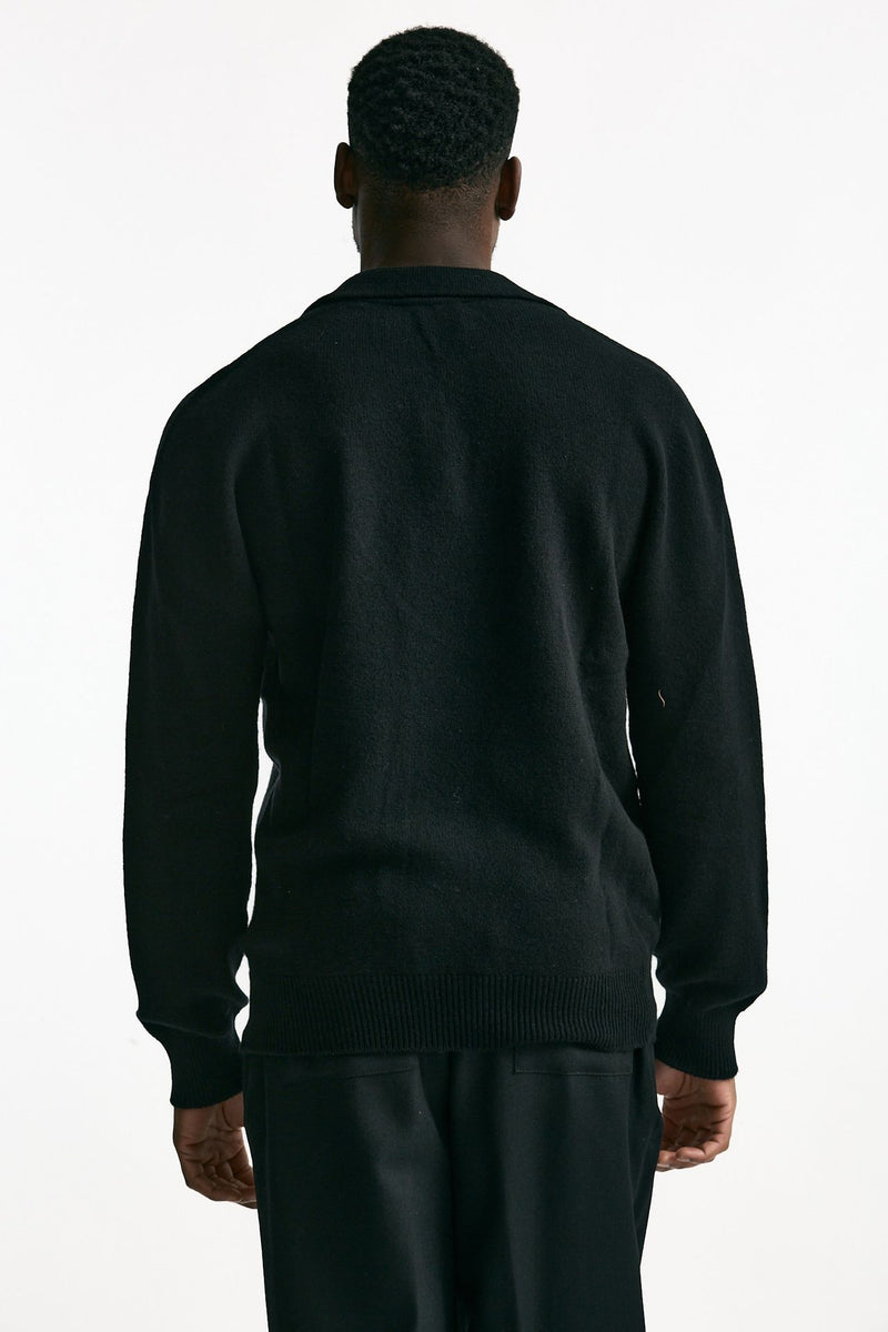 Polo lana e cashmere nero men Laneus - 3