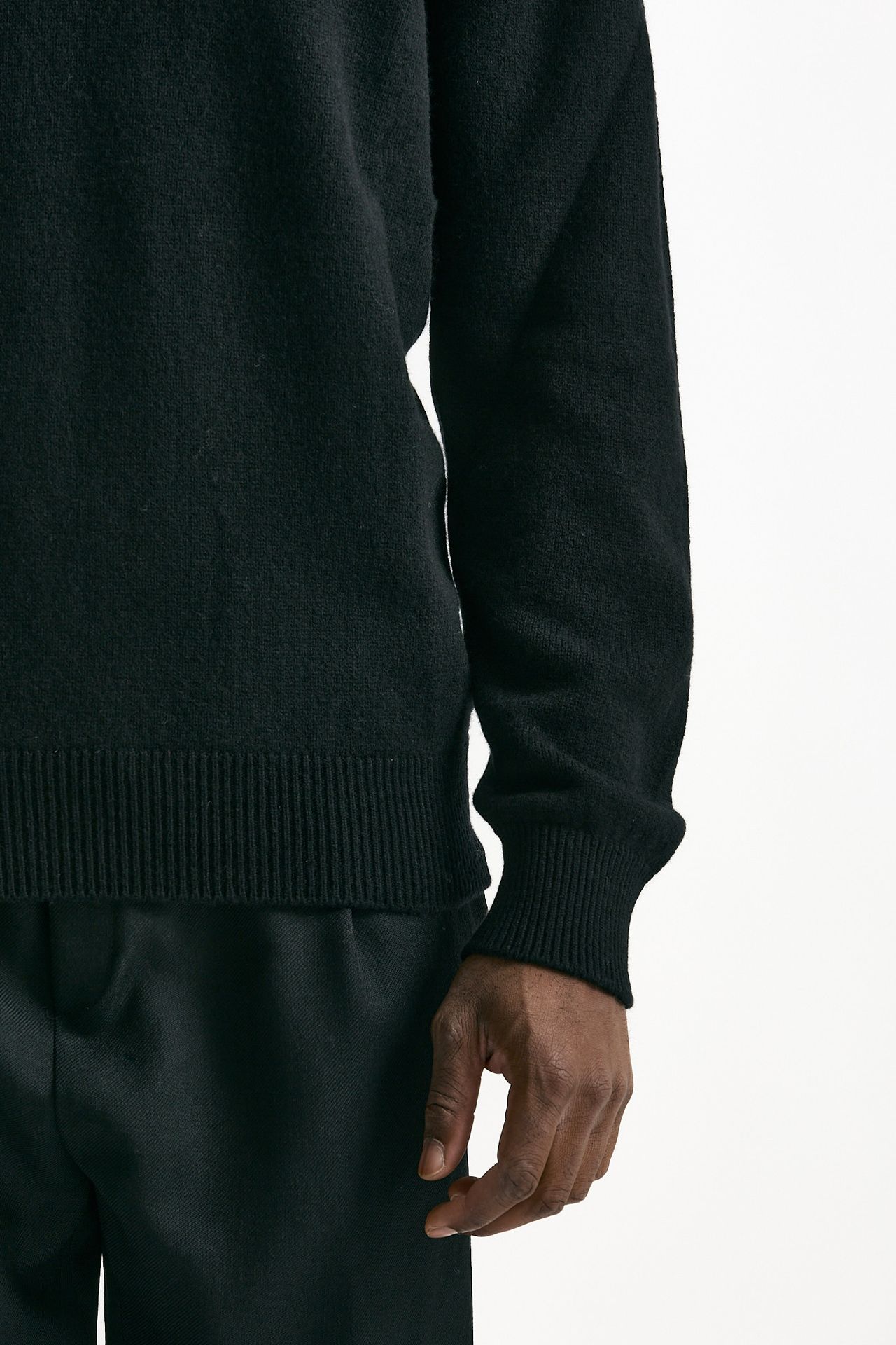 Polo lana e cashmere nero men Laneus - 6