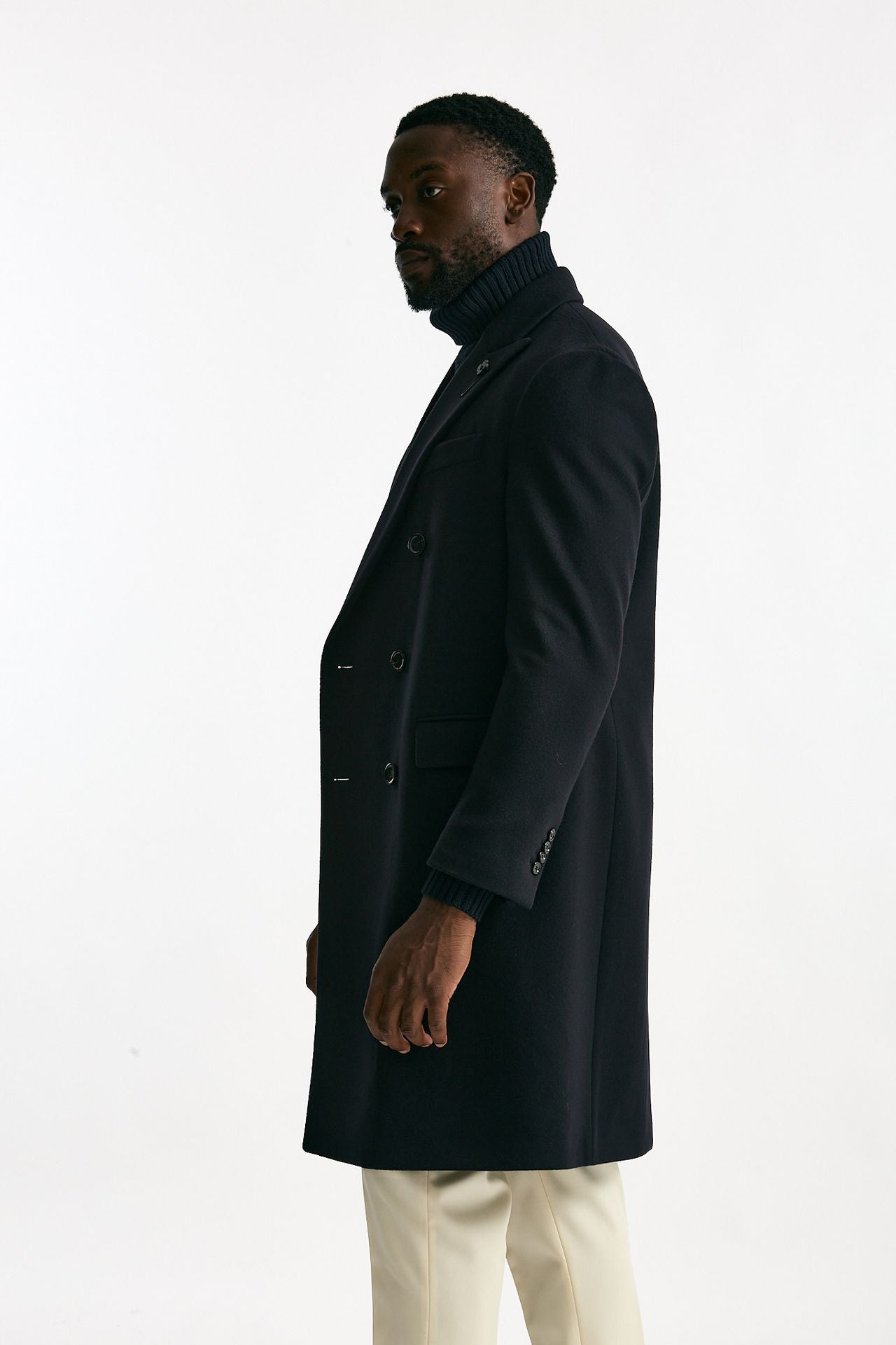 Cappotto doppiopetto in lana blu men Lardini - 2