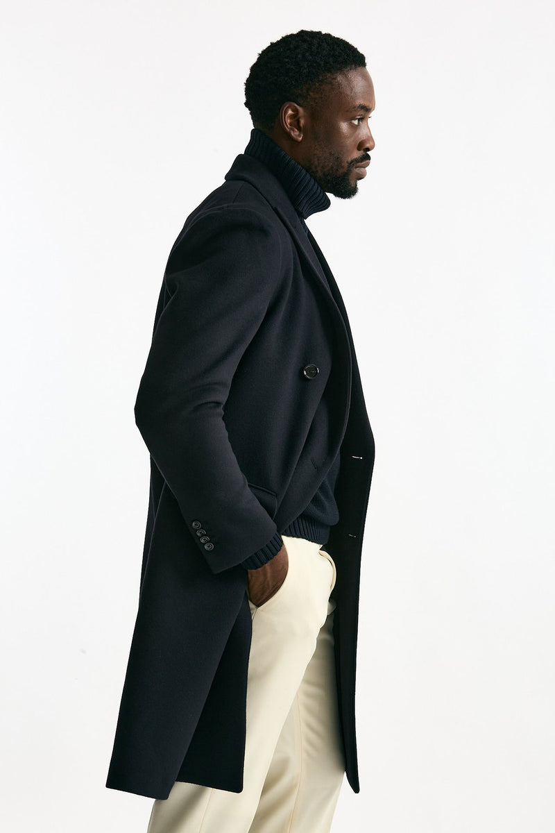 Cappotto doppiopetto in lana blu men Lardini - 4