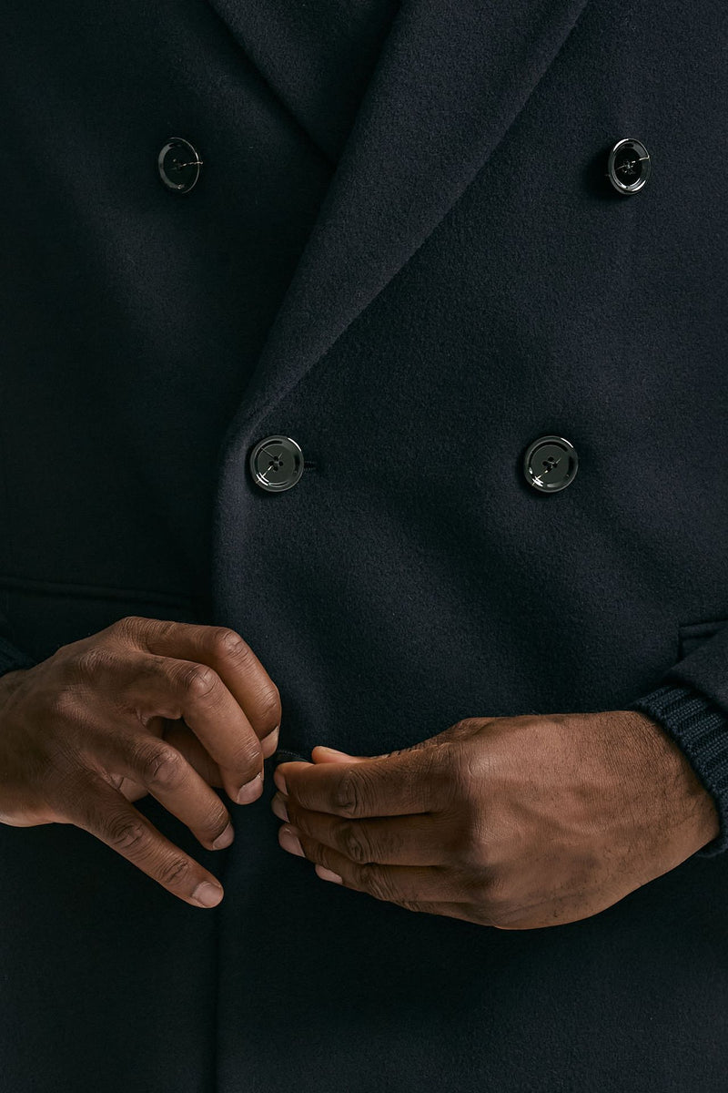 Cappotto doppiopetto in lana blu men Lardini - 5