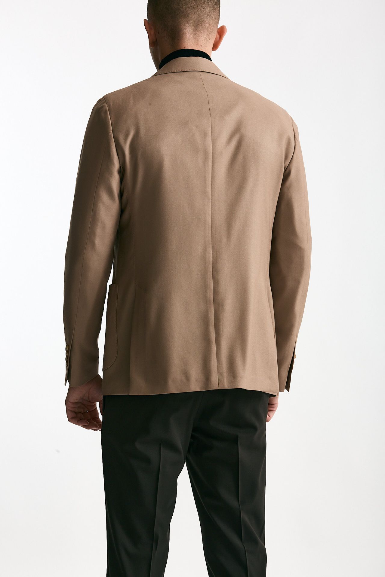 Giacca monopetto beige in lana e seta men Lardini - 4
