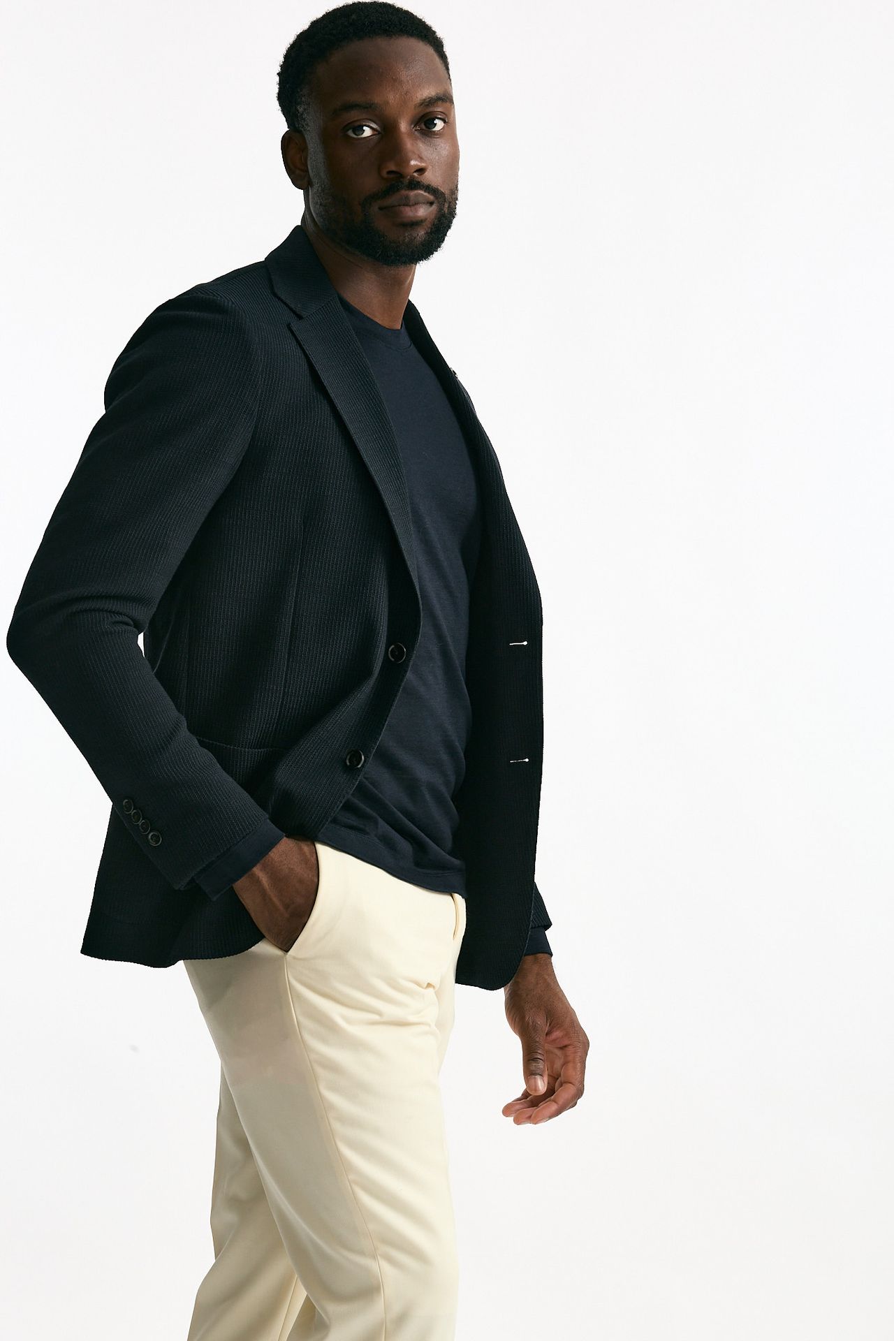 Giacca monopetto blu lana cotone men Lardini - 4