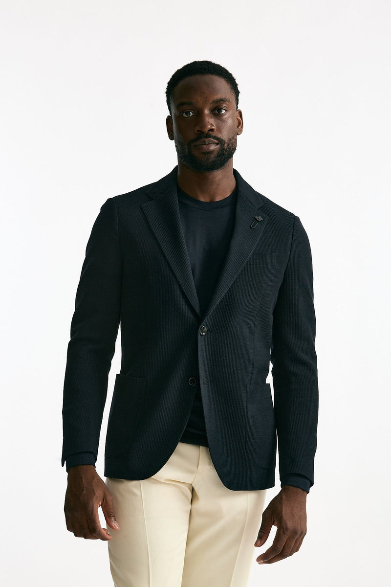 Giacca monopetto blu lana cotone men Lardini - 7