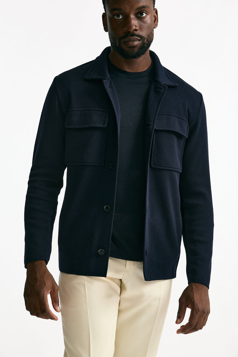 Overshirt in lana blu men Lardini - 5