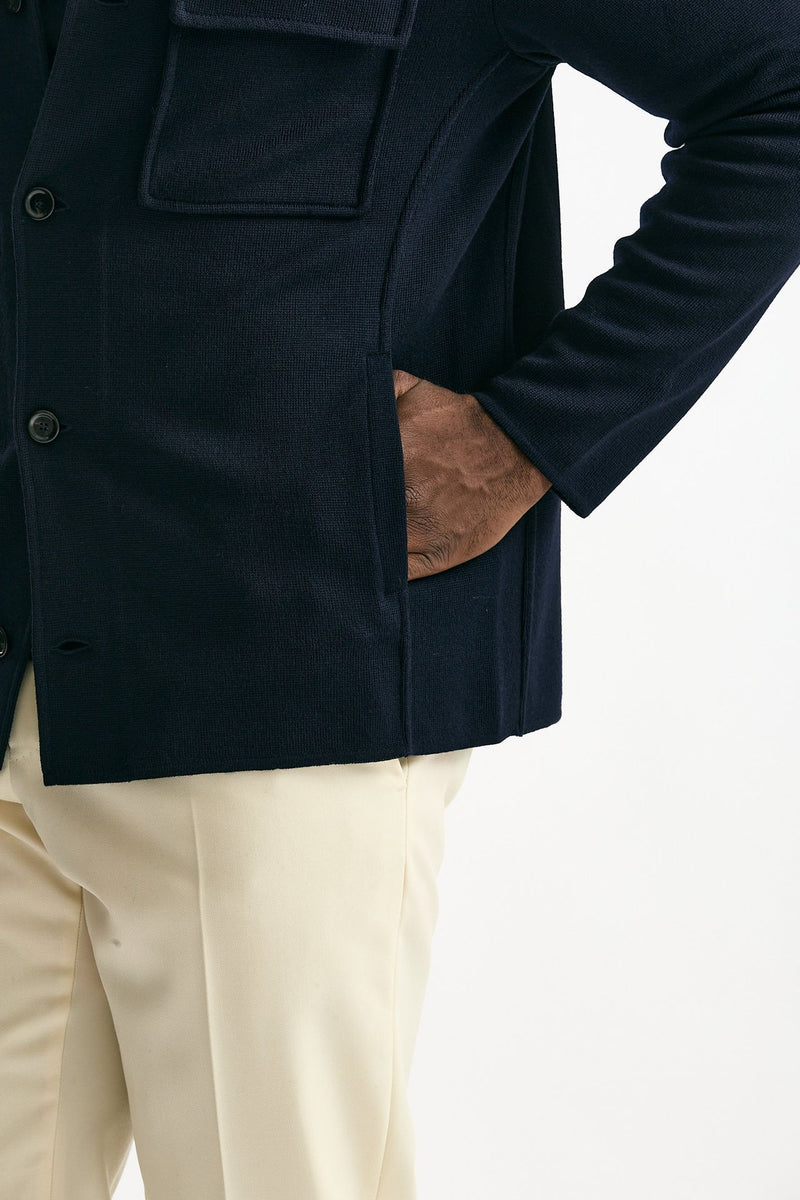 Overshirt in lana blu men Lardini - 7