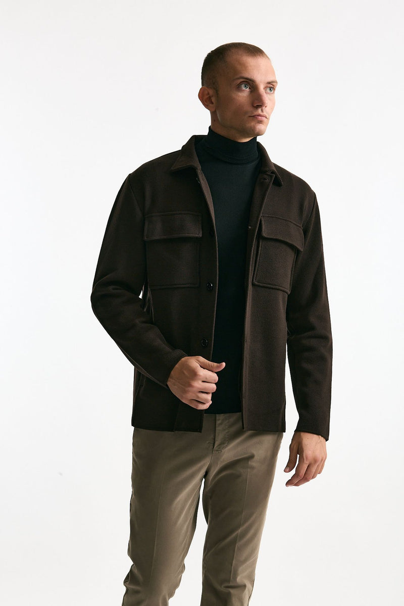 Overshirt in lana marrone men Lardini - 1