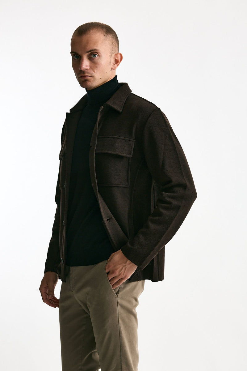 Overshirt in lana marrone men Lardini - 2