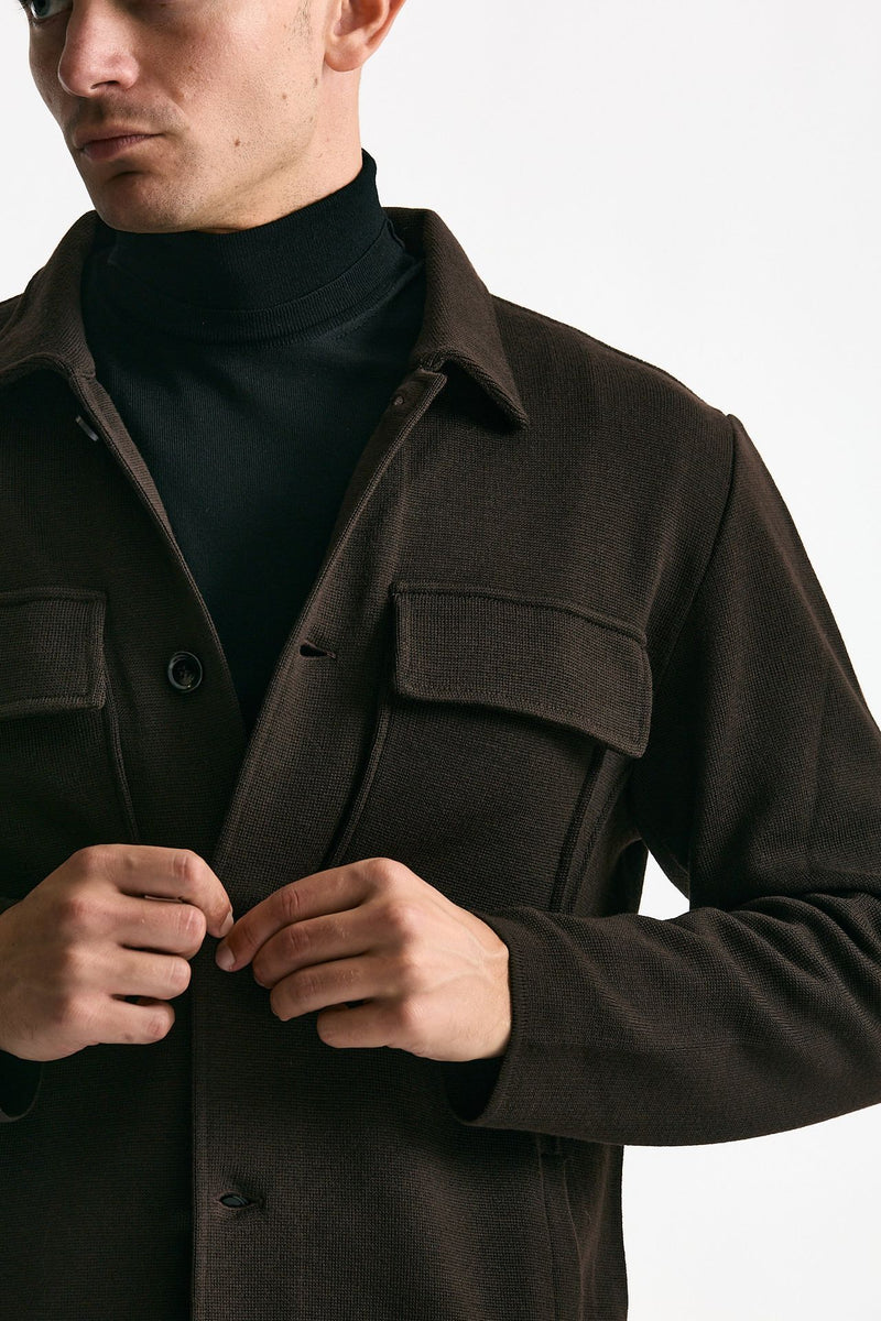Overshirt in lana marrone men Lardini - 5