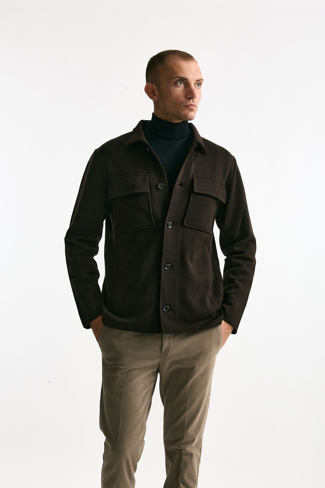 Overshirt in lana marrone men Lardini - 6