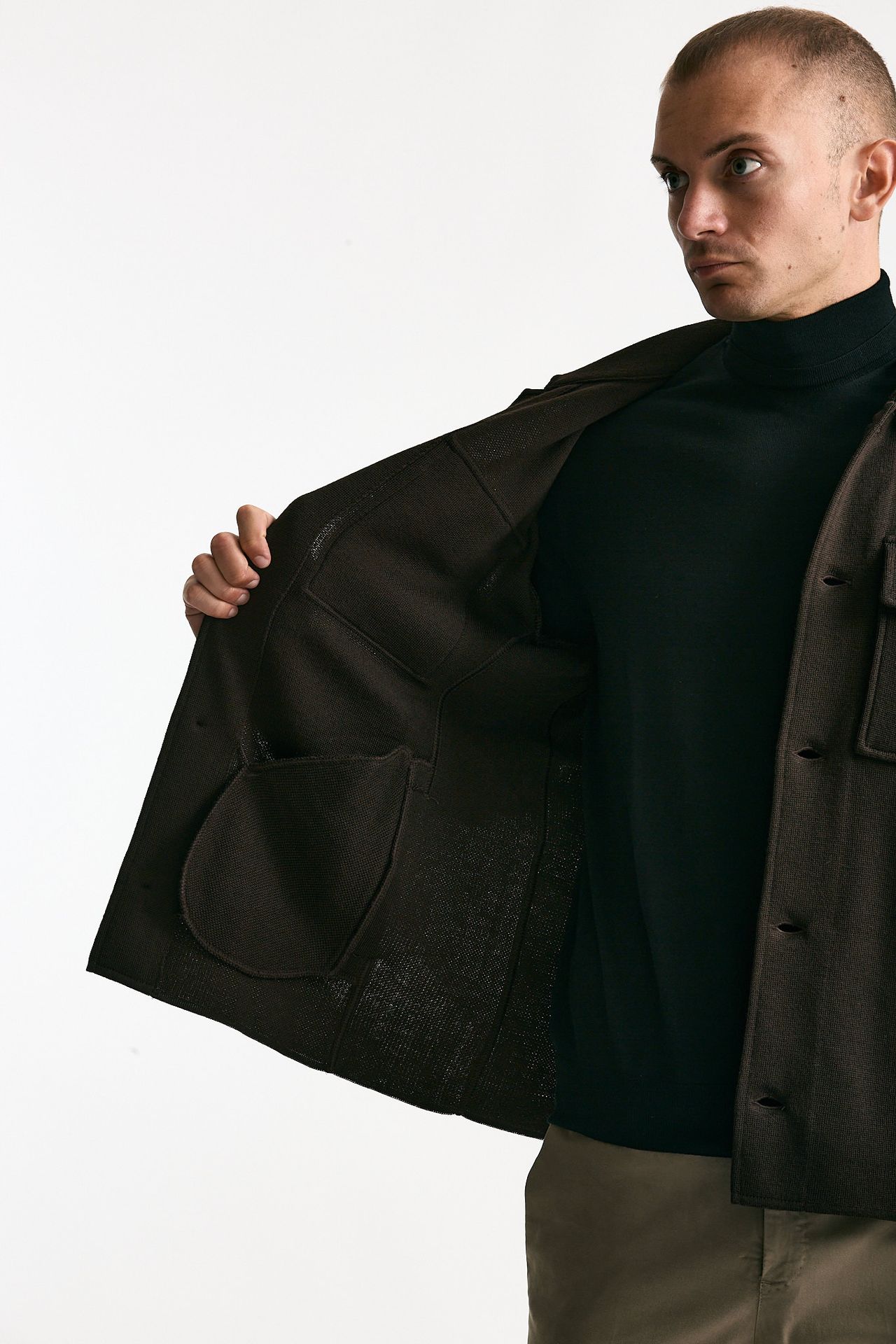 Overshirt in lana marrone men Lardini - 8