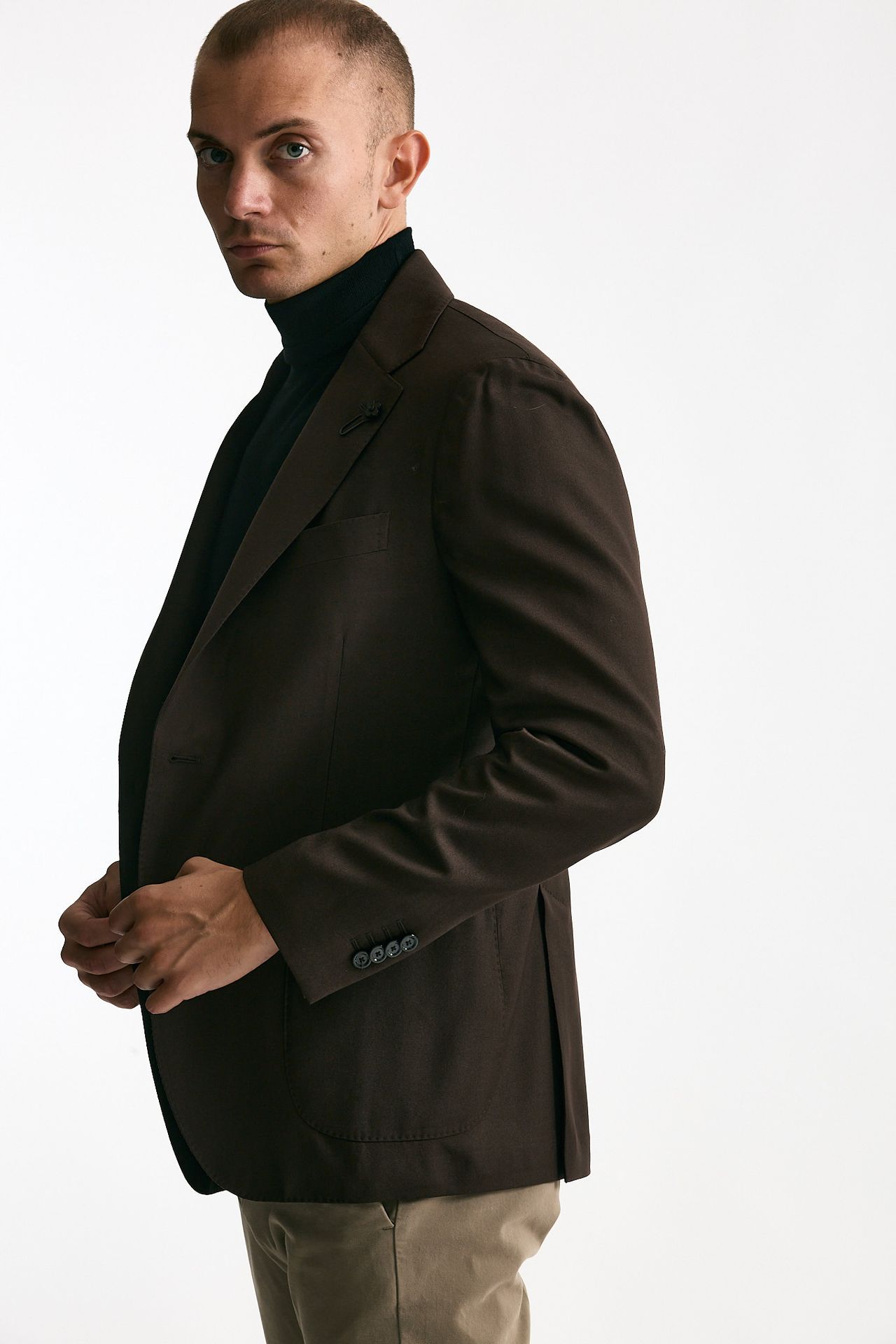 Giacca monopetto marrone lana e seta men Lardini - 1