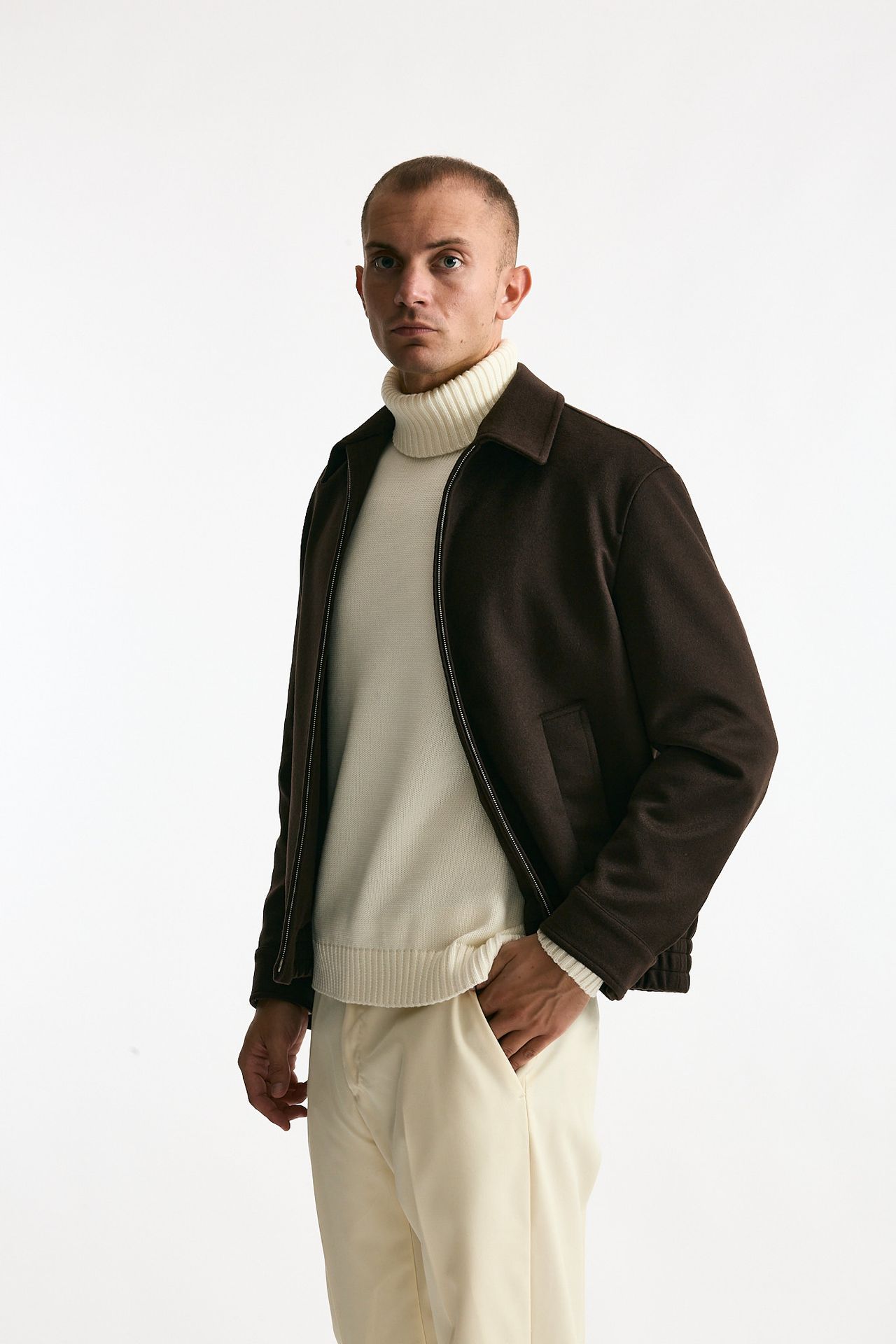 Giubbino in cashmere e lana marrone men Lardini - 1