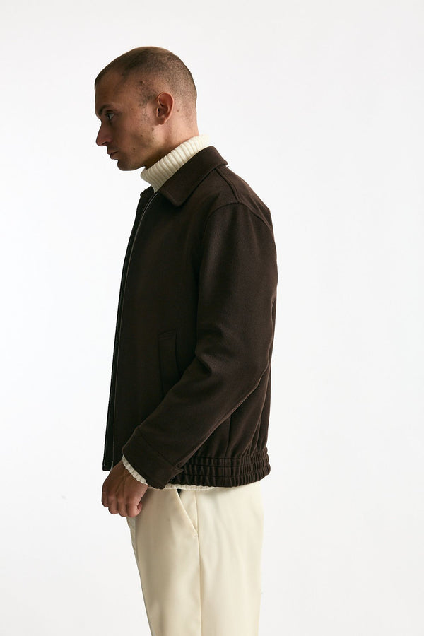Giubbino in cashmere e lana marrone men Lardini