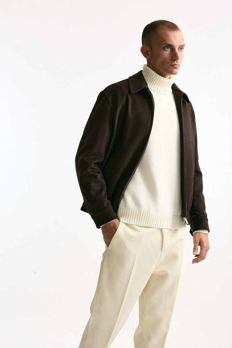 Giubbino in cashmere e lana marrone men Lardini - 4