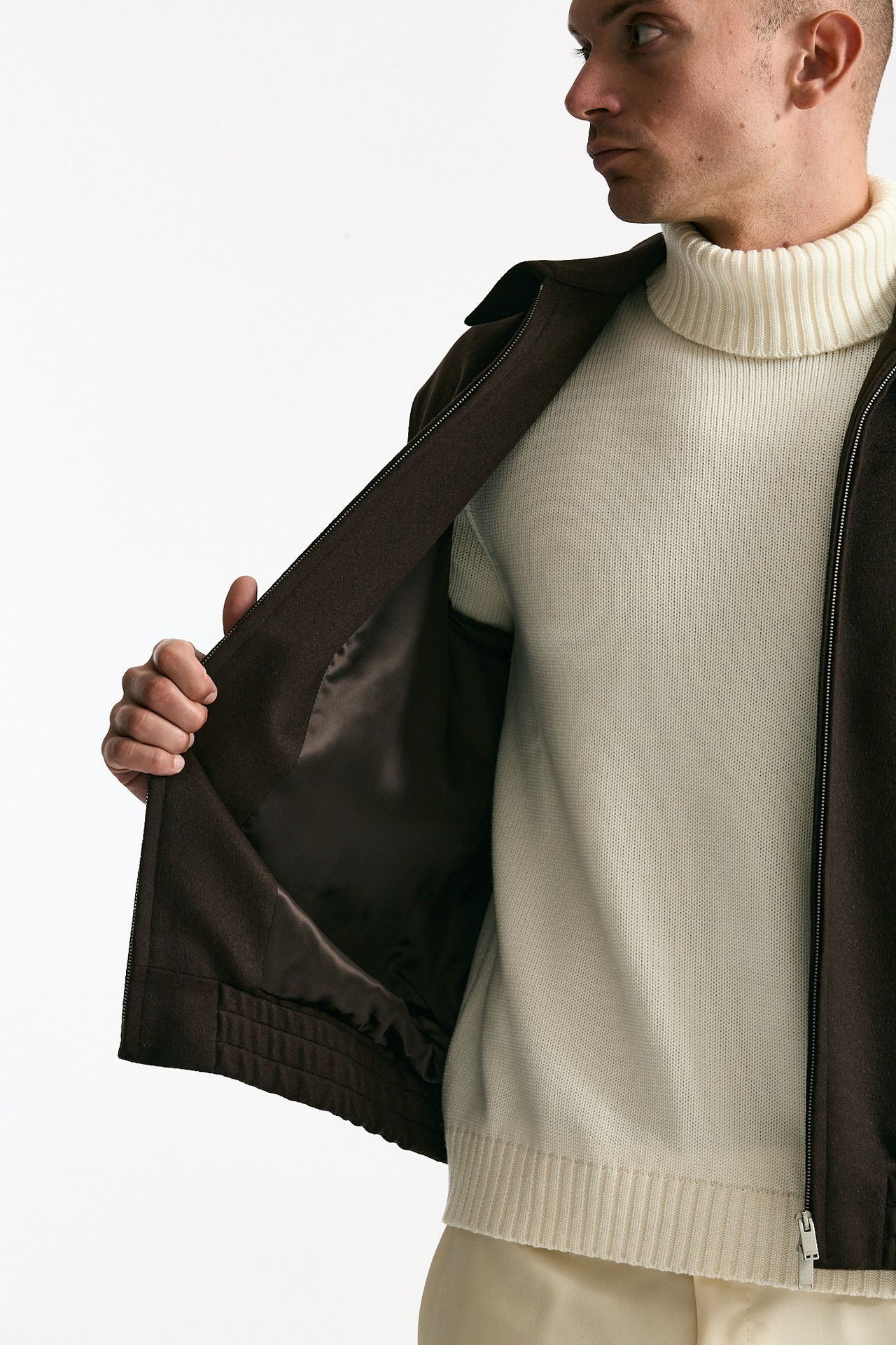 Giubbino in cashmere e lana marrone men Lardini - 5