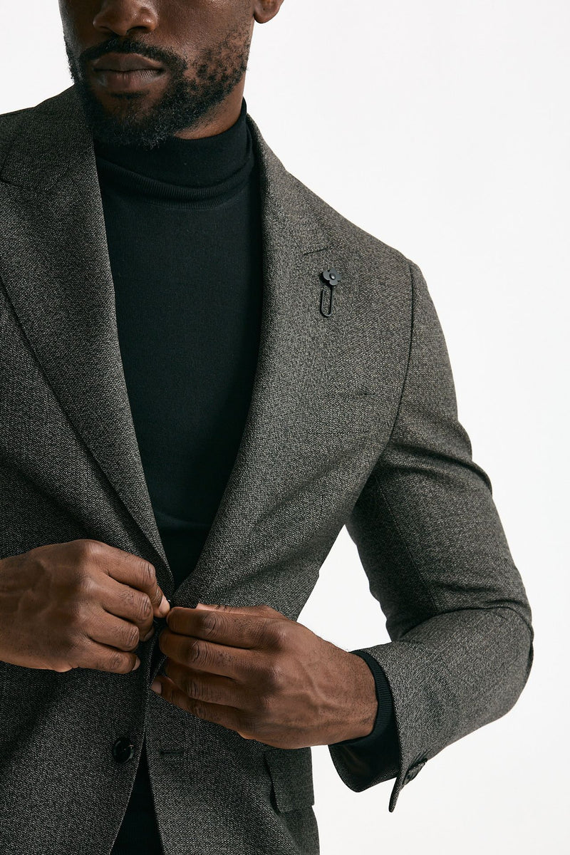 Abito monopetto in lana micro fantasia men Lardini - 5