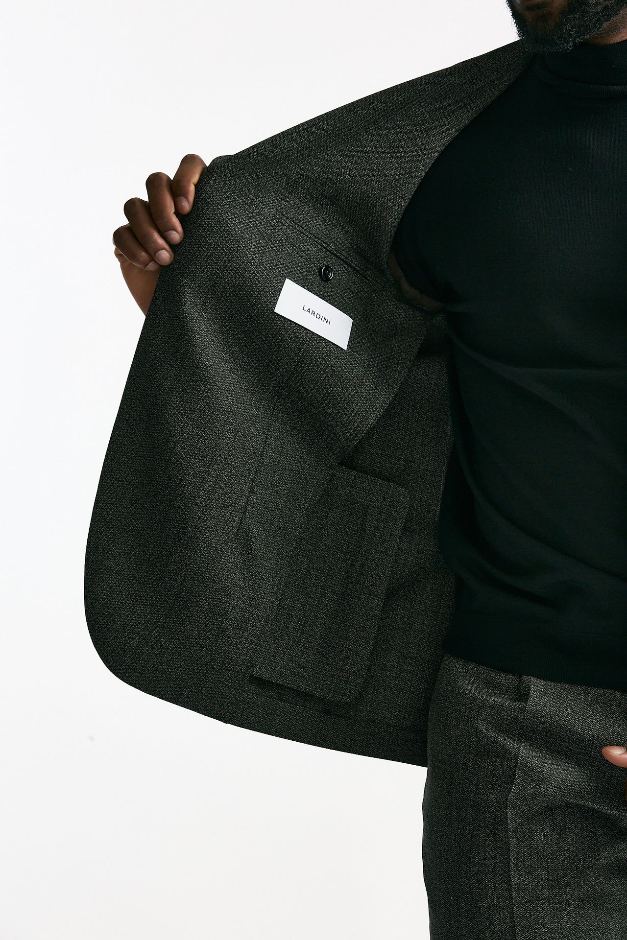 Abito monopetto in lana micro fantasia men Lardini - 8