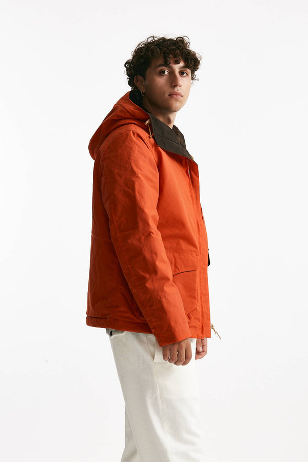 giubbotto blazer coat in cotone cerato arancio men Manifattura ceccarelli