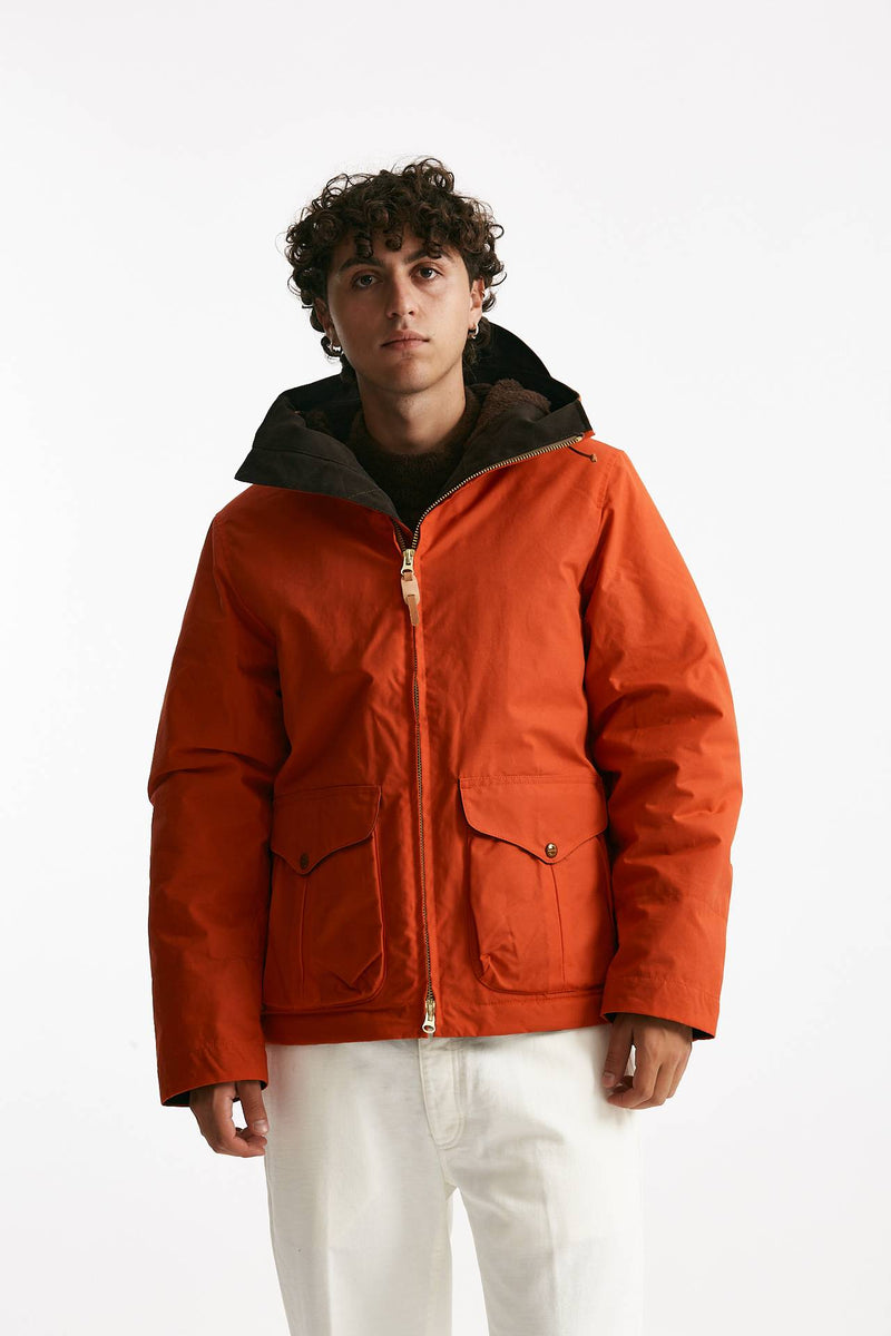 giubbotto blazer coat in cotone cerato arancio men Manifattura ceccarelli - 5