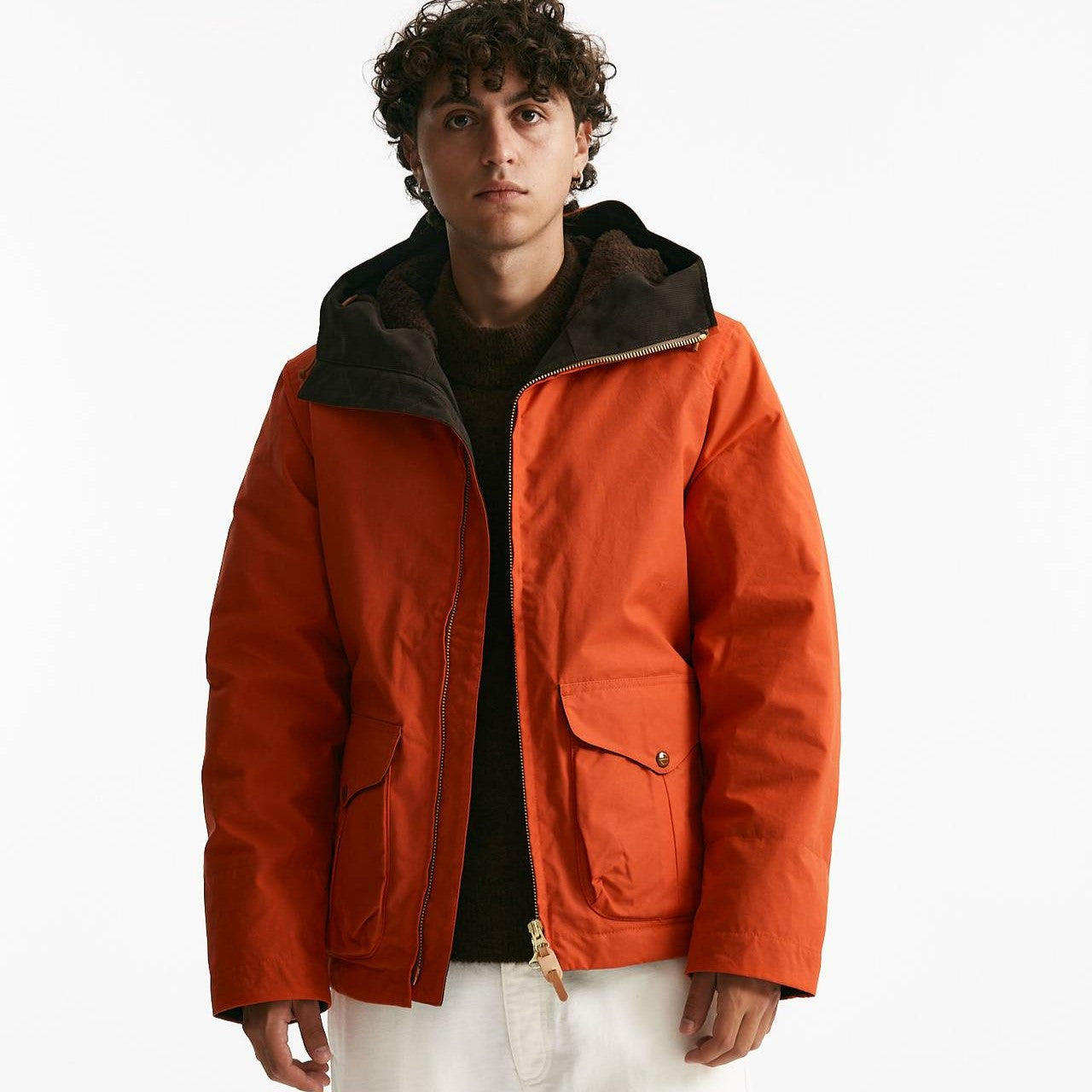 giubbotto blazer coat in cotone cerato arancio men Manifattura ceccarelli - 9