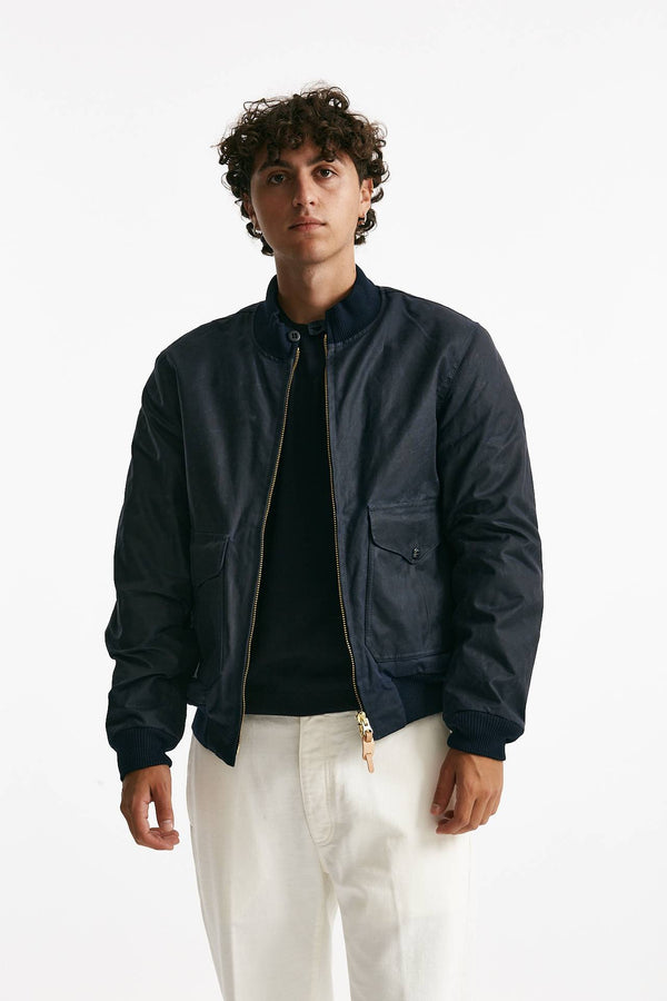 bomber new bomber in cotone cerato blu men Manifattura ceccarelli