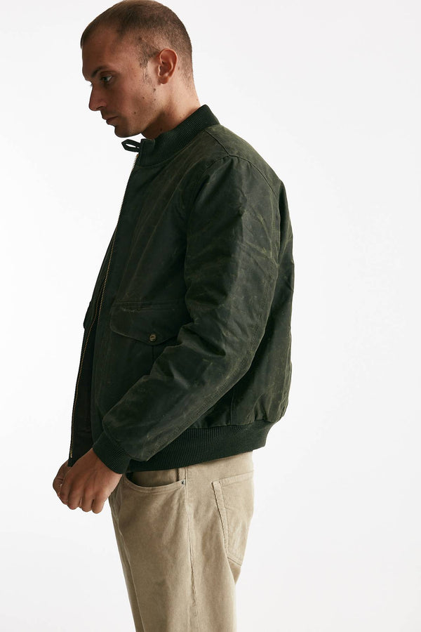 bomber new bomber in cotone cerato verde men Manifattura ceccarelli