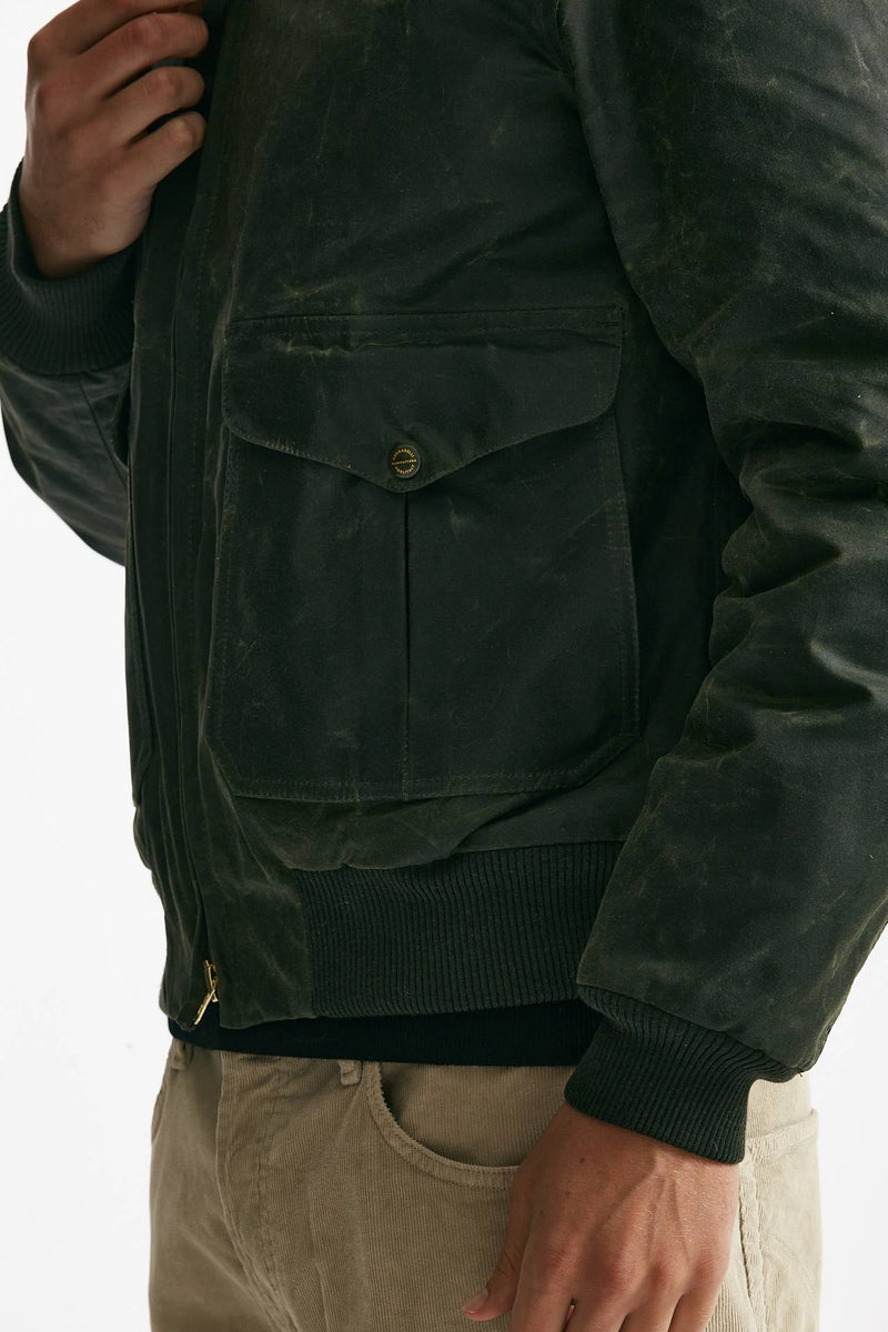 bomber new bomber in cotone cerato verde men Manifattura ceccarelli - 6