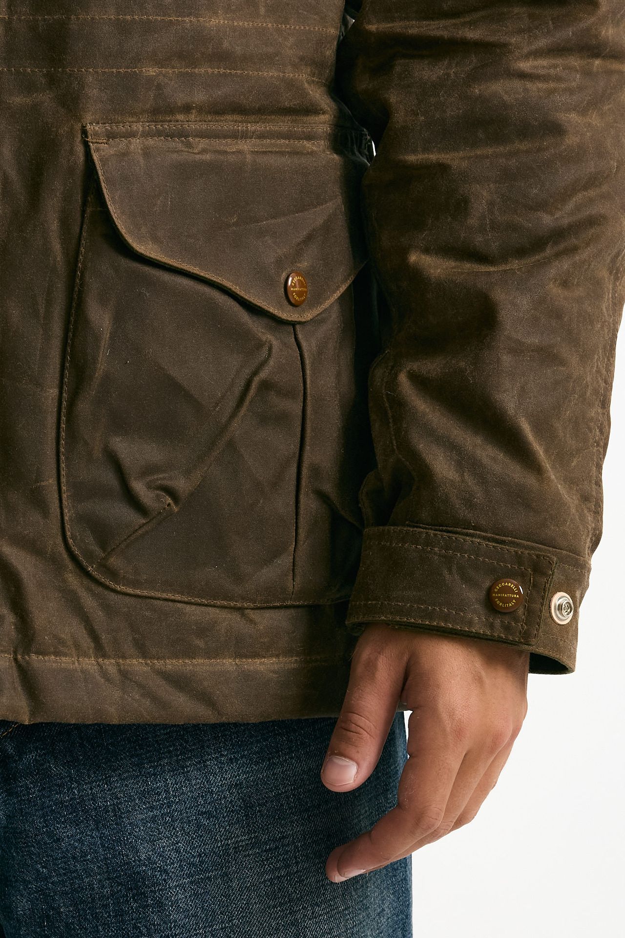 Parka FISHERMAN PARKA in cotone cerato marrone men Manifattura ceccarelli - 8
