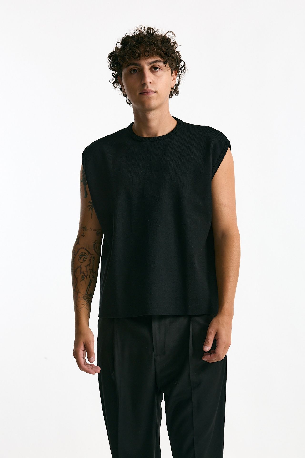 Gilet girocollo nero men Marsēm - 1