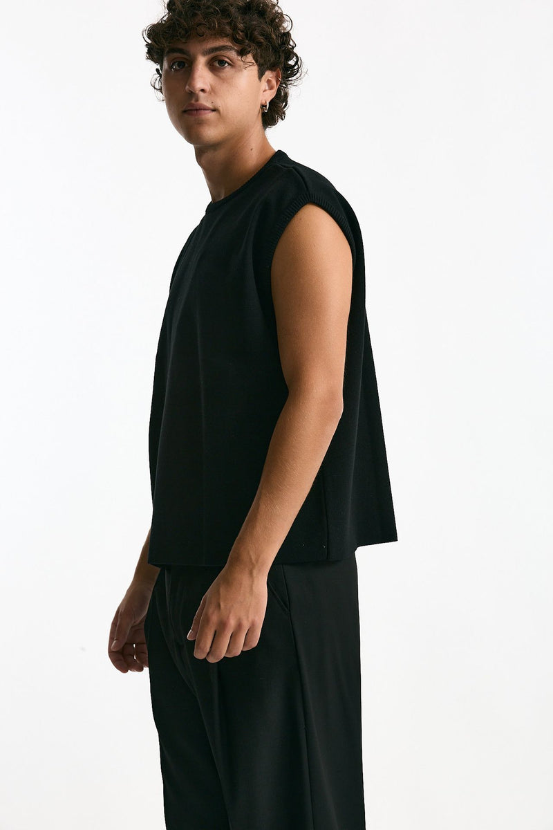 Gilet girocollo nero men Marsēm - 4