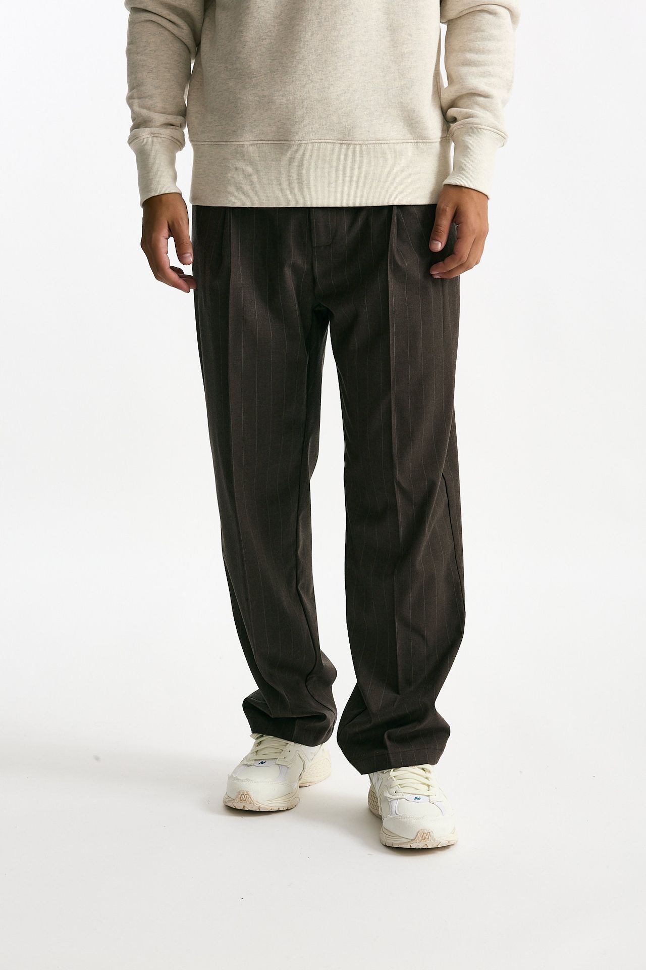 Pantalone gamba ampia marrone gessato men Marsēm - 1