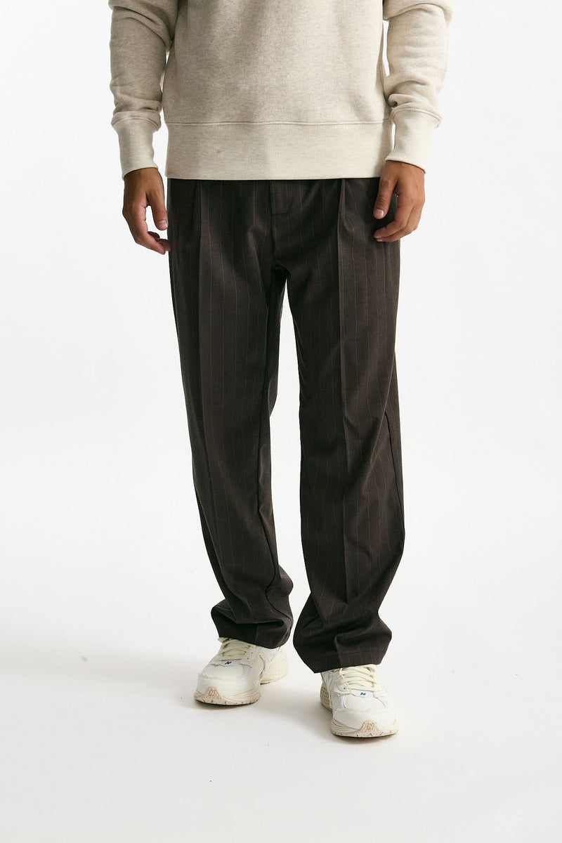 Pantalone gamba ampia marrone gessato men Marsēm - 1