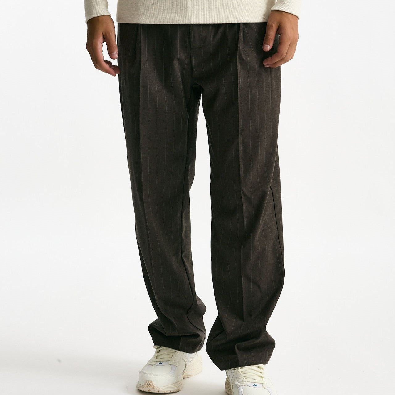 Pantalone gamba ampia marrone gessato men Marsēm - 8