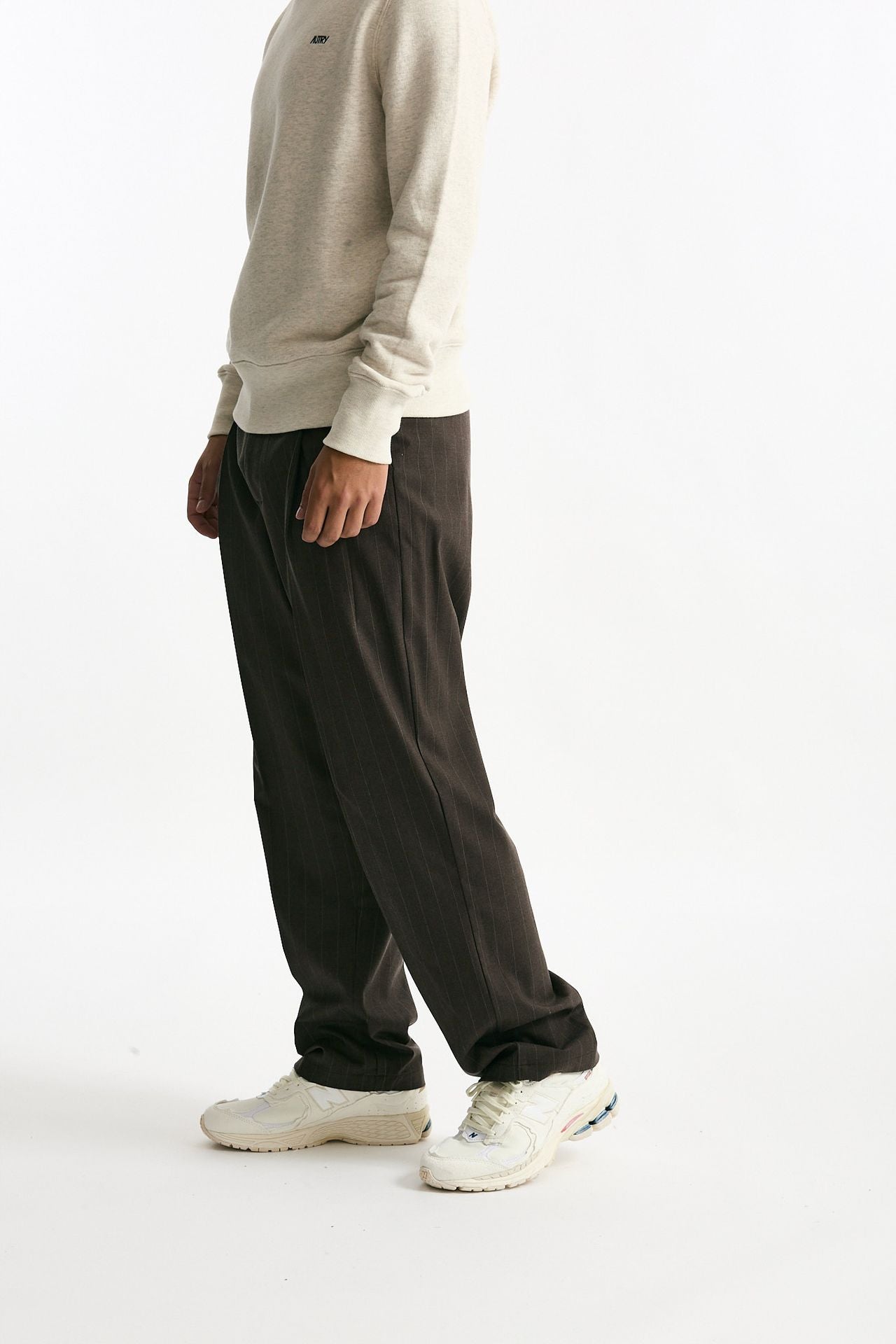 Pantalone gamba ampia marrone gessato men Marsēm - 4