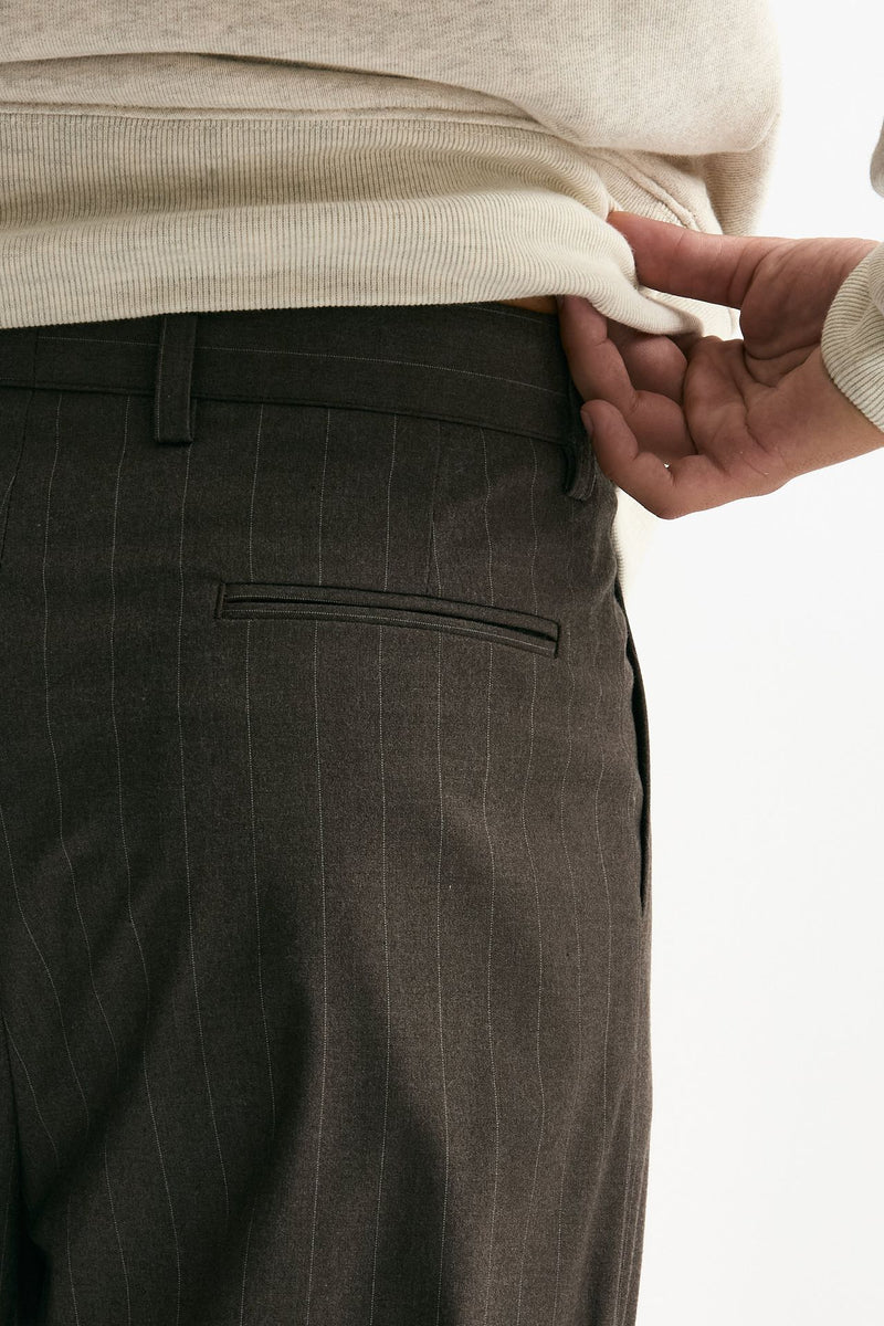 Pantalone gamba ampia marrone gessato men Marsēm - 7