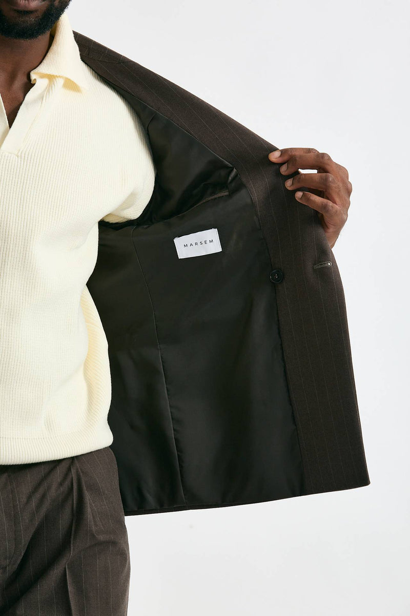 Giacca doppiopetto marrone gessato men Marsēm - 8