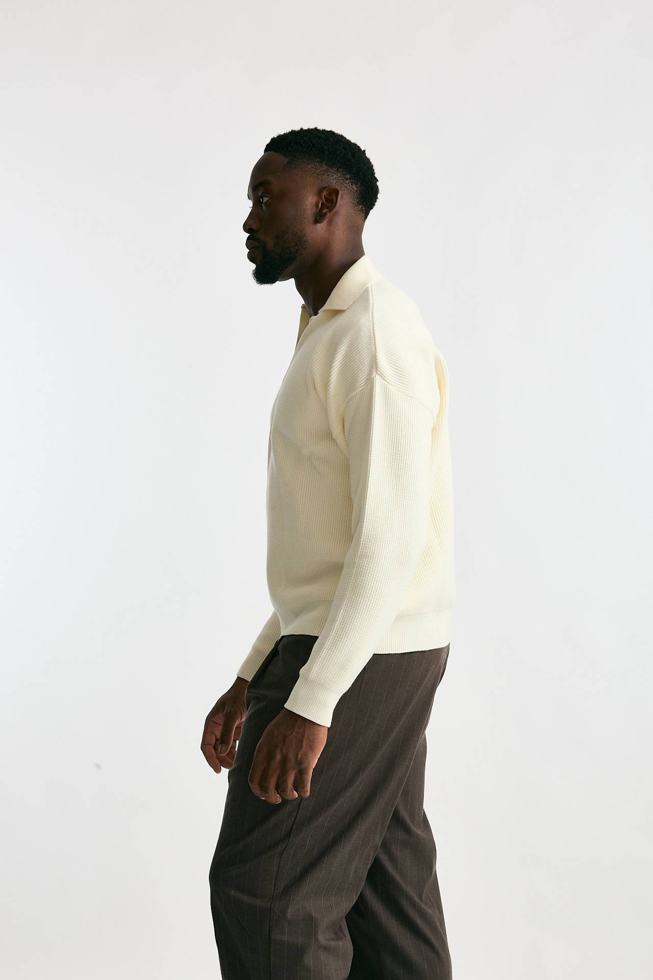 Maglia Polo scollo a V bianco men Marsēm - 2