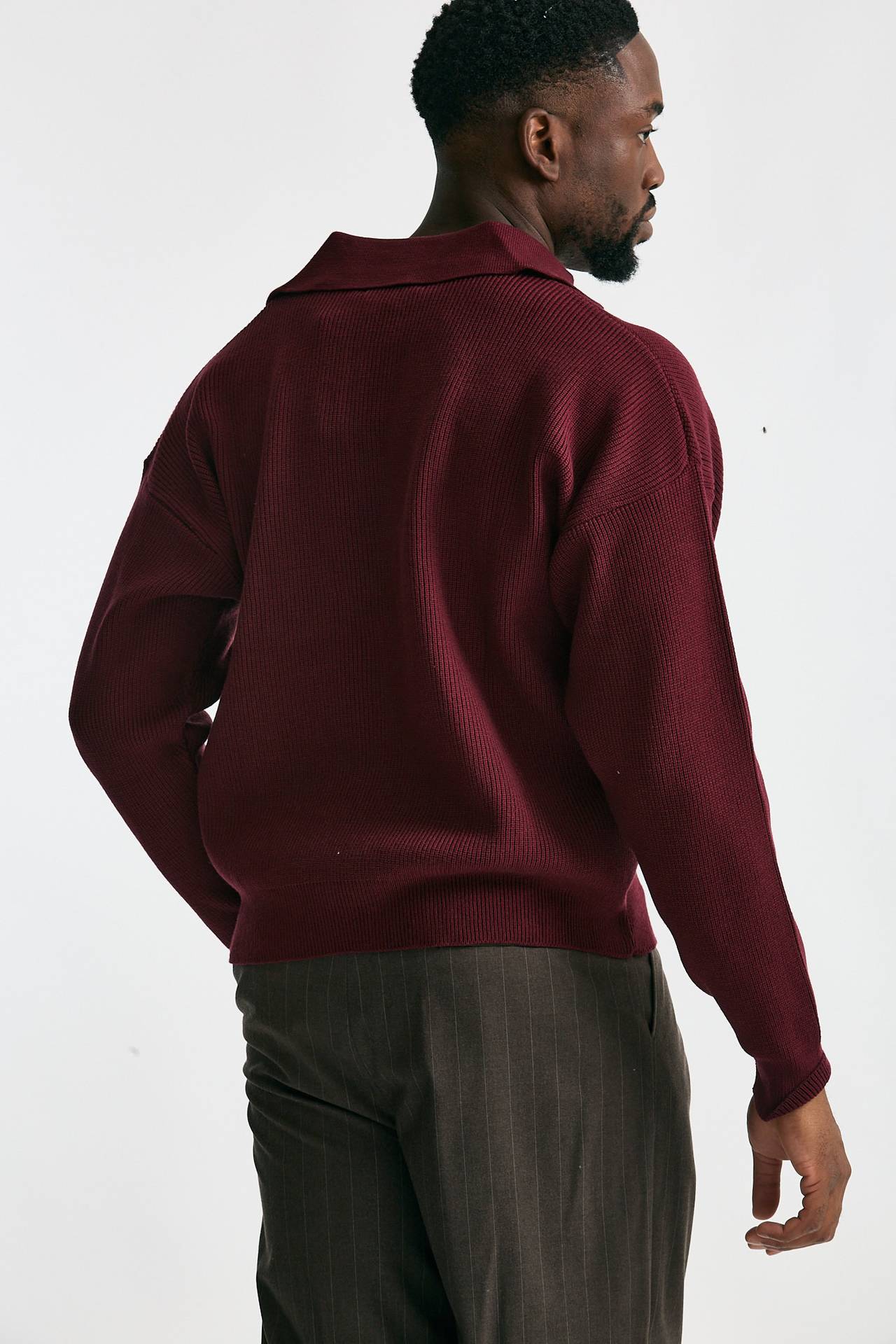 Maglia Polo scollo a V bordeaux men Marsēm - 4