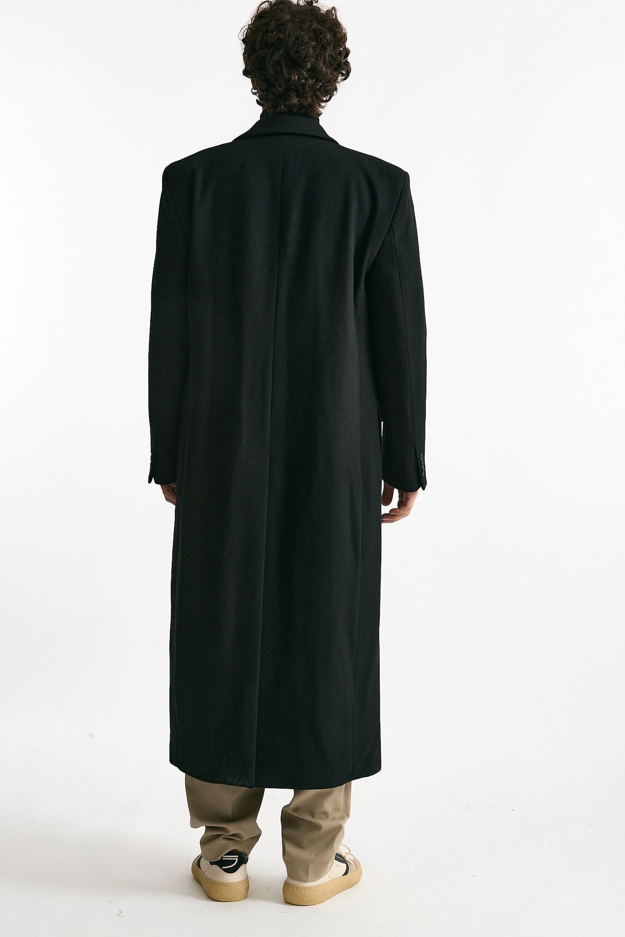 Cappotto monopetto nero misto lana men Marsēm - 4