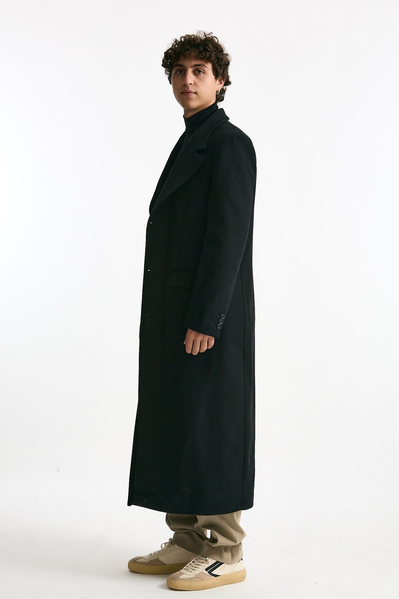 Cappotto monopetto nero misto lana men Marsēm - 2