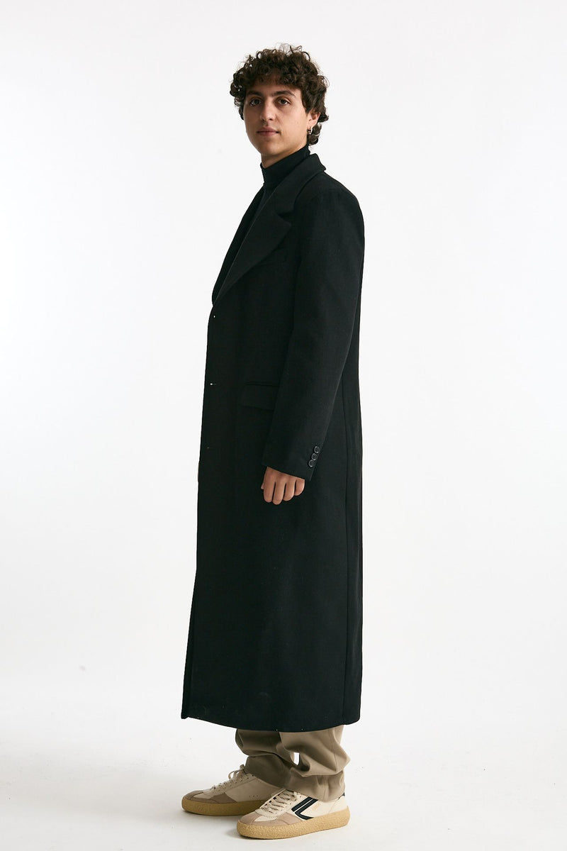 Cappotto monopetto nero misto lana men Marsēm - 2